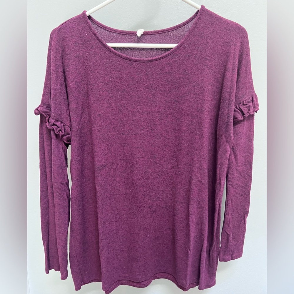 Pink blush Maternity burgundy heathered knit maternity top